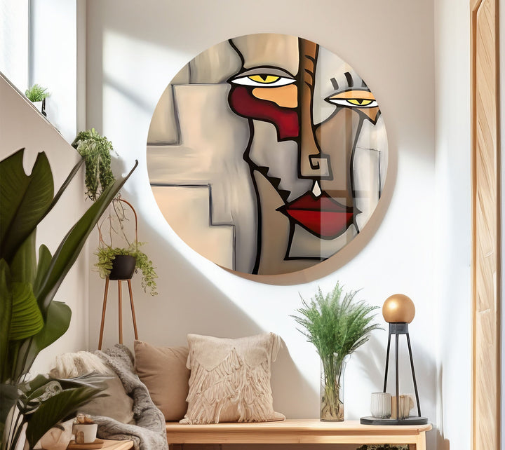 Picasso Abstract Figures Glass Wall Art custom glass pictures, glass art prints

