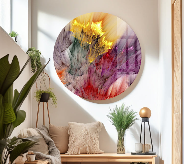 Explosion of Color Wall Art – Vivid Abstract Glass Print Design