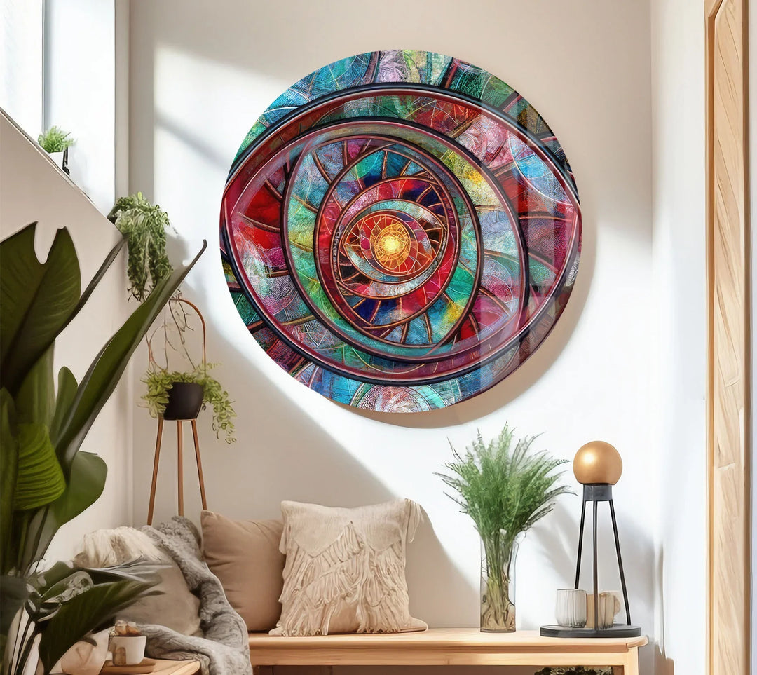 Hypnotic Spiral Wall Art – Psychedelic Abstract Glass Print - MyPhotoStation