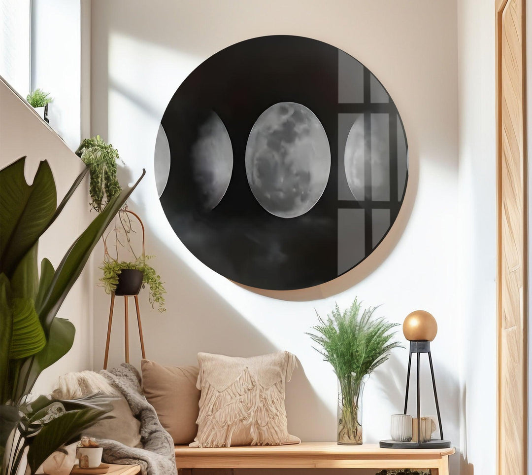 Moon Phases Glass Wall Art glass image printing, glass prints from photos
