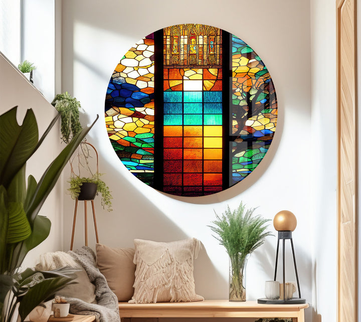 Buntglasfensterkunst – Lebendiges, von Kathedralen inspiriertes Design