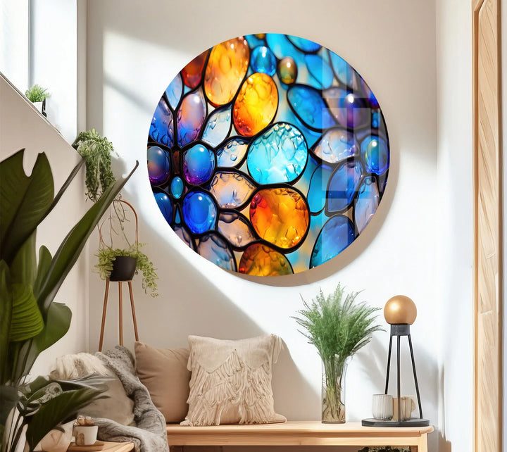 Colorful Bubble Glass Wall Art – Vibrant Stained Texture Print Decor - MyPhotoStation