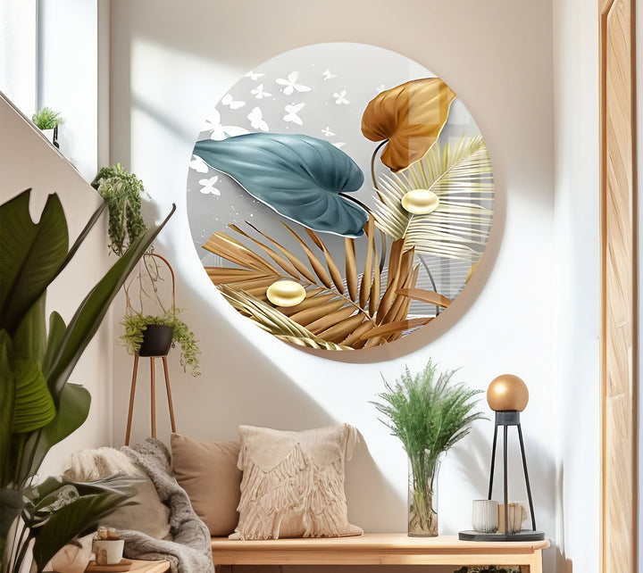 Boheme Art Brown Flower Glass Wall Art stained glass wall art, stained glass wall decor
