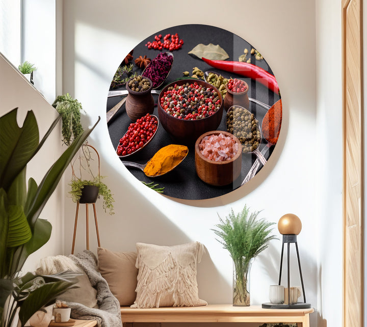 Bunte Gewürzwandkunst – Gourmet-Küchenkräuter- und Gewürzglasdruck