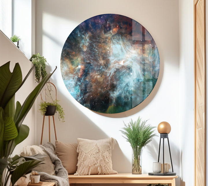 Wandkunst mit kosmischen Nebeln – Ätherischer Glasdruck aus den Tiefen des Weltraums für elegante Innenräume