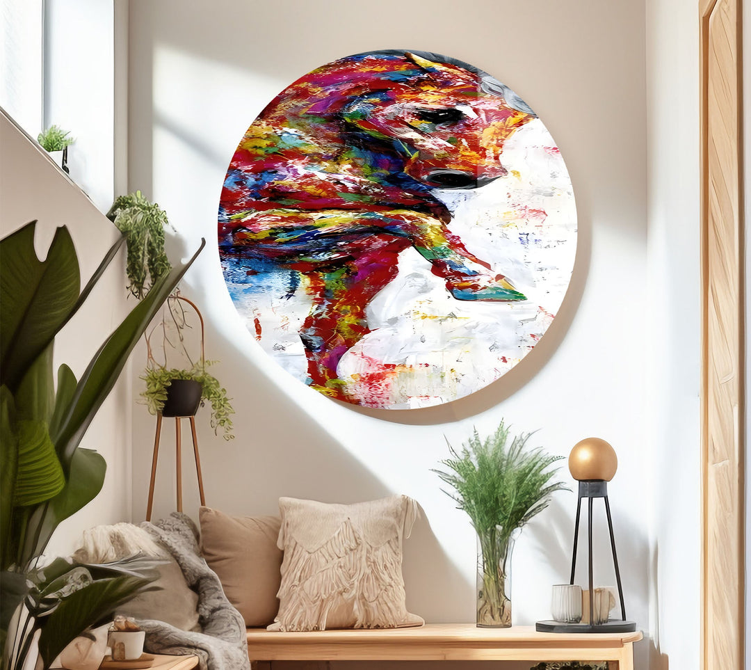 Colored Horse Glass Wall Art glass pictures for Wall, glass prints wall art

