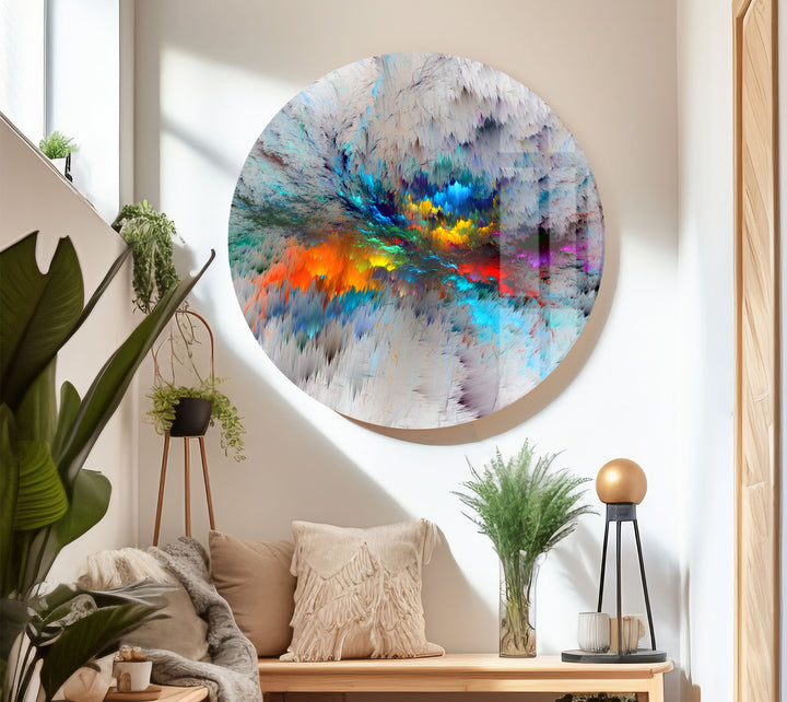 Prismatic Burst Wall Art – Explosive Color Abstract Glass Print Decor
