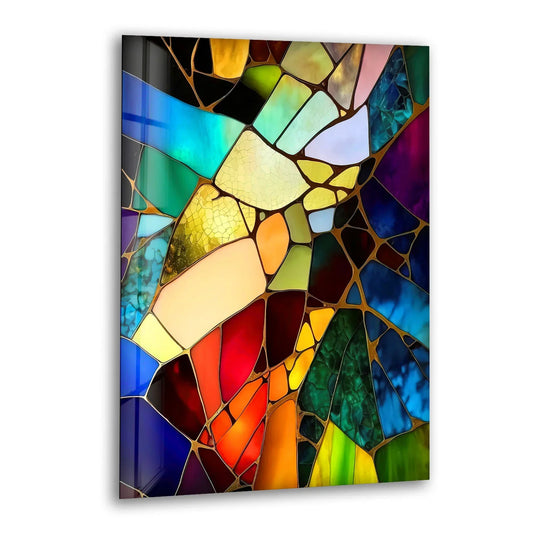 Colorful Stained Glass Wall Art – Abstract Fractured Glass Print for Artistic, Modern, and Eclectic Interiors - MyPhotoStation