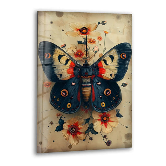 Beautifully Colored Vintage Butterfly Glass Wall Art - MyPhotoStation