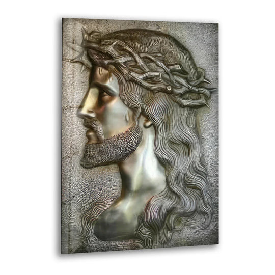 Religion Portrait of Jesus glass wall art and Christian decor with religious Jesus decor and durable tempered glass art