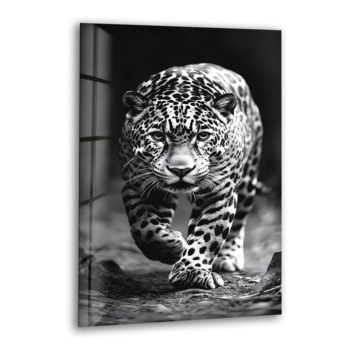 White & Black Leopard Glass Wall Art glass pictures for Wall, glass prints wall art
