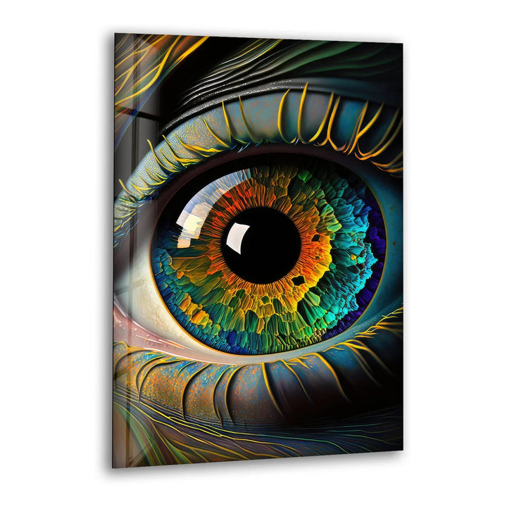 Colorful Eye Wall Art – Hyperrealistic Glass Print with Multicolor Iris for Bold, Modern, and Artistic Interiors - MyPhotoStation