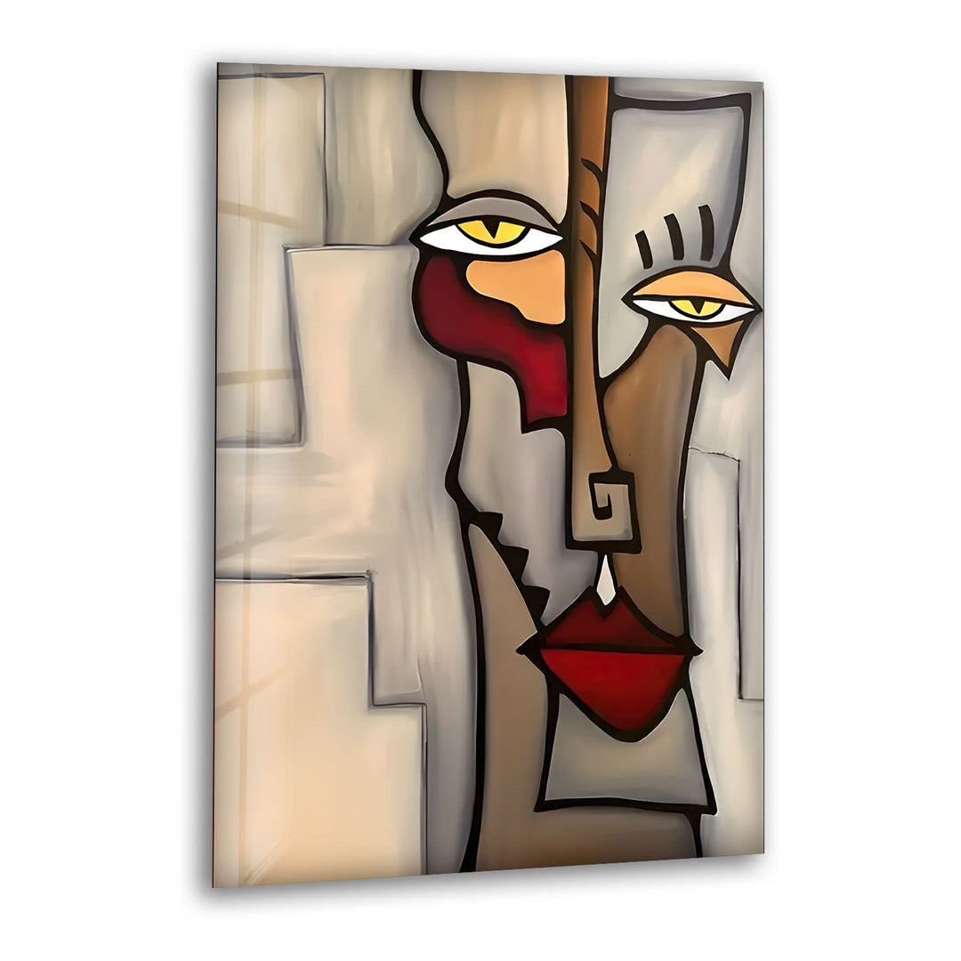 Picasso Abstract Figures Glass Wall Art stained glass wall art, stained glass wall decor
