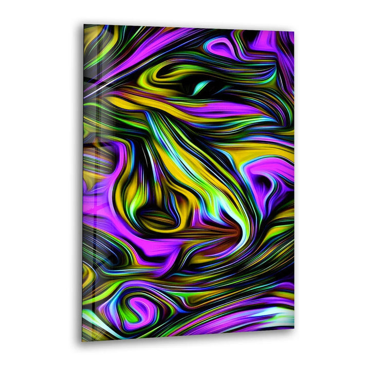 Psychedelic Swirl Glass Wall Art – Vibrant Abstract Pattern for Bold Modern Interiors - MyPhotoStation