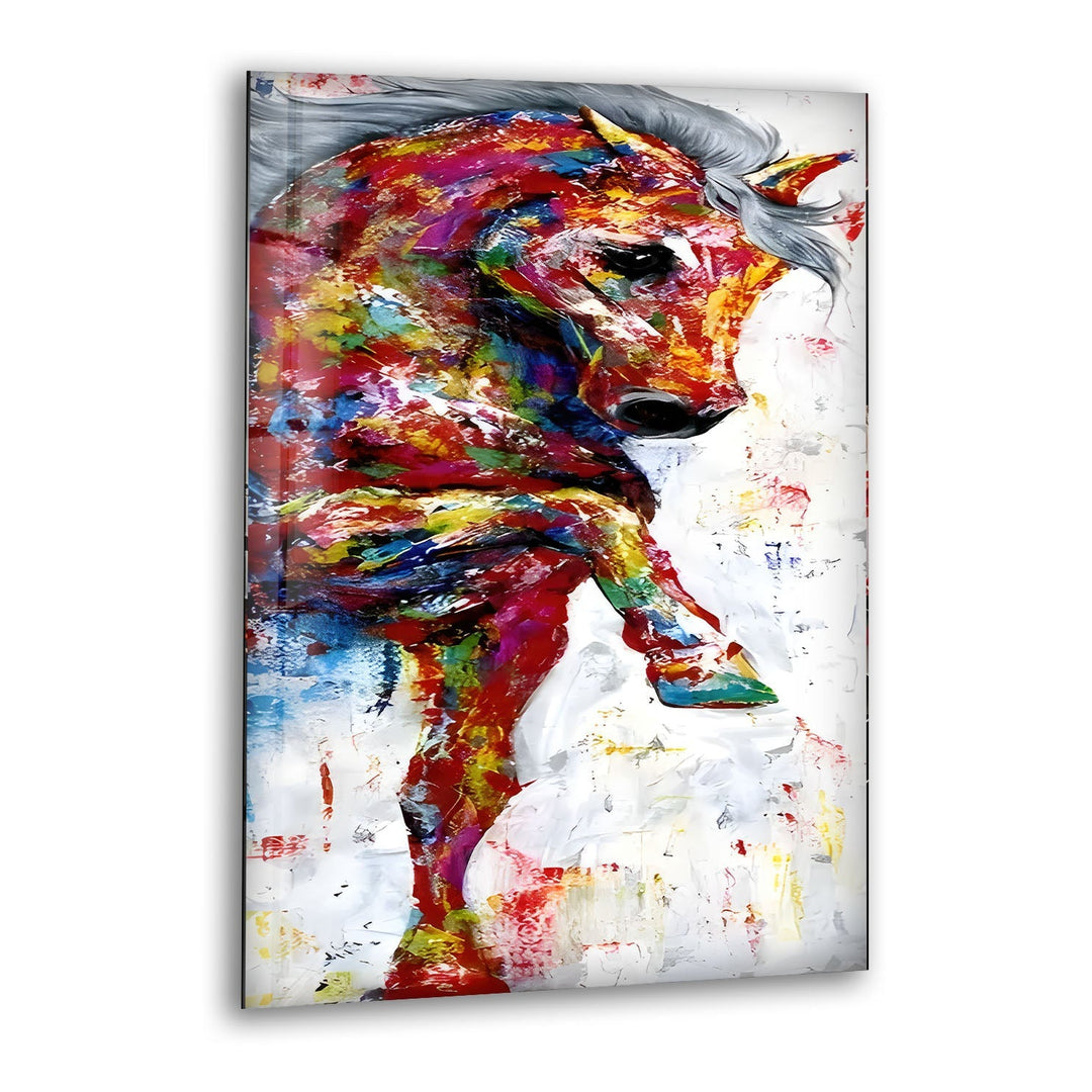 Colored Horse Glass Wall Art glass wall decor, glass wall art decor

