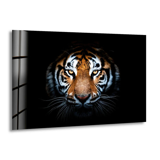 Tiger Face Wall Art – Fierce Jungle Animal Glass Print for Bold Decor - MyPhotoStation