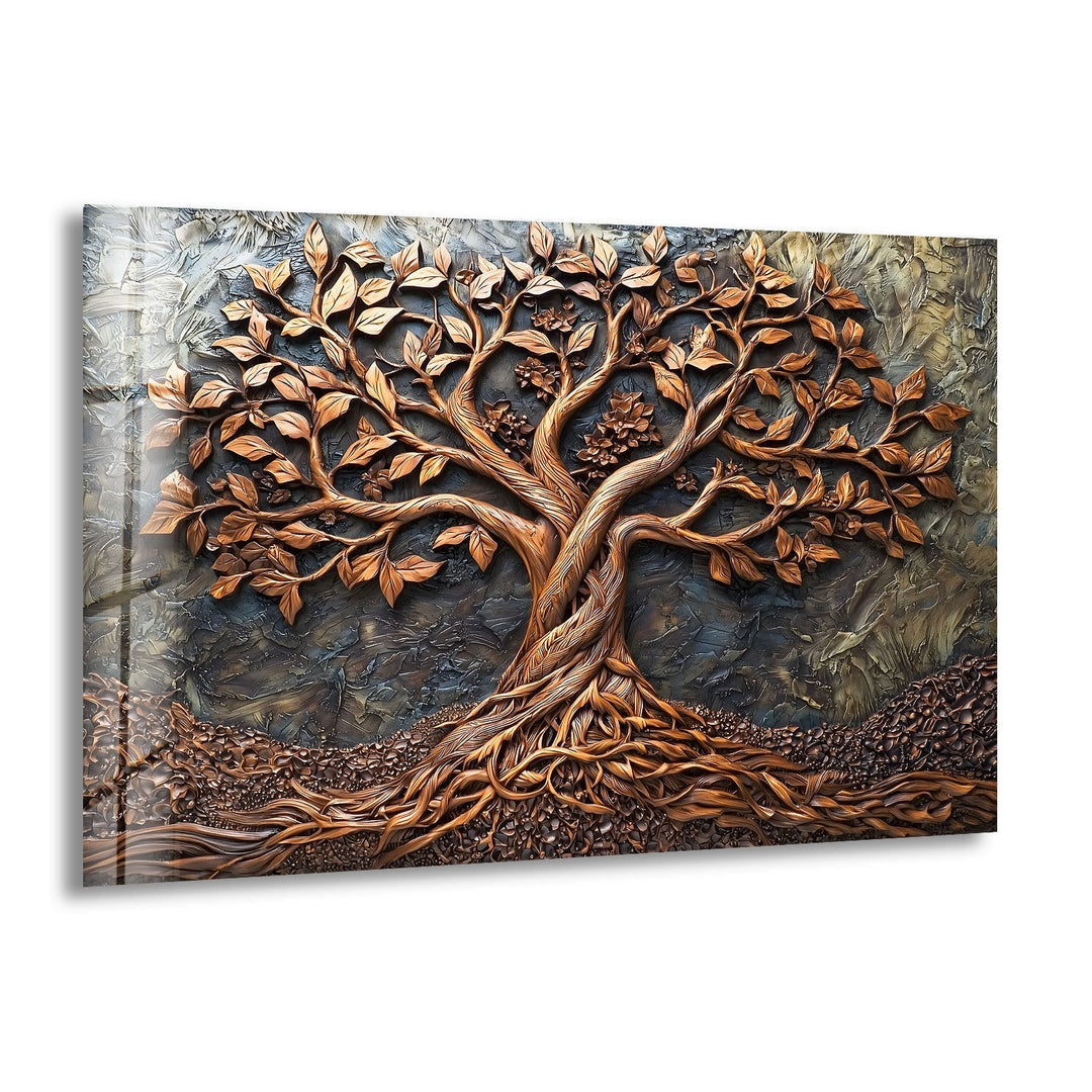 Bronze Vivid Tree Glass Wall Art glass image printing, glass prints from photos
