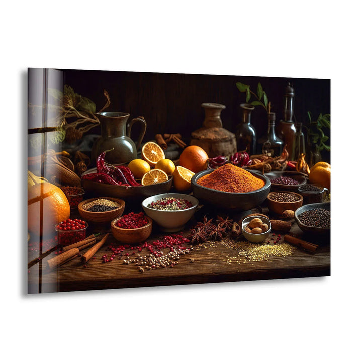 Rustic Spice Kitchen Wall Art – Culinary Herb and Spice Print on Glass - MyPhotoStation