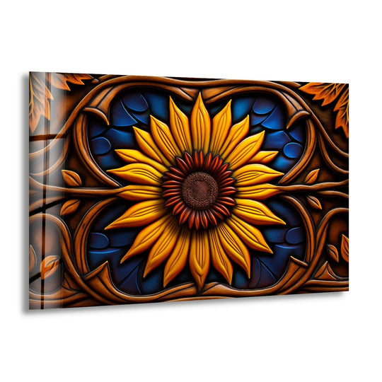 Sunflower Stained Glass Wall Art – Vibrant Floral Decor, Nature-Inspired Design - MyPhotoStation