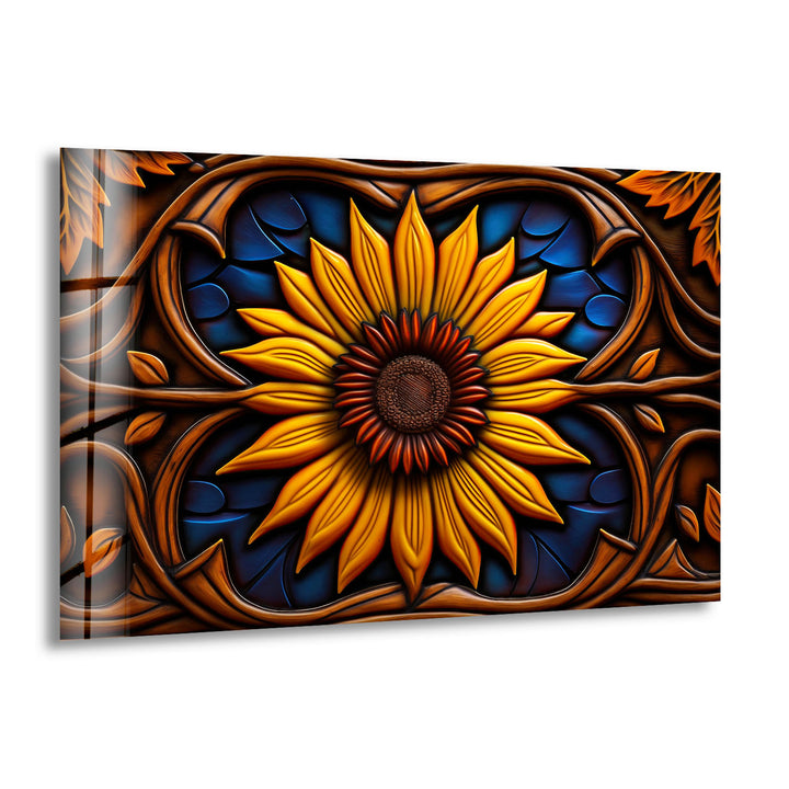 Sunflower Stained Glass Wall Art – Vibrant Floral Decor, Nature-Inspired Design