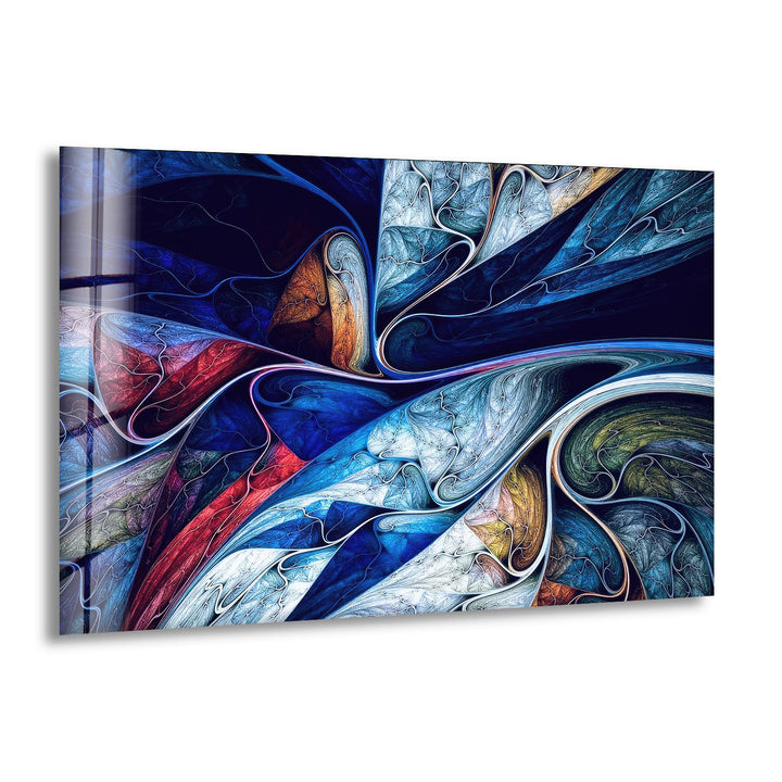 Fractal Flow Wall Art – Multicolor Abstract Glass Print