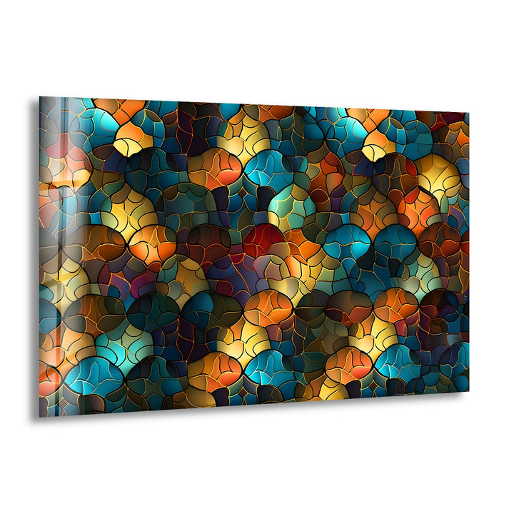 Abstract Stained Glass Wall Art – Colorful Mosaic Glass Design