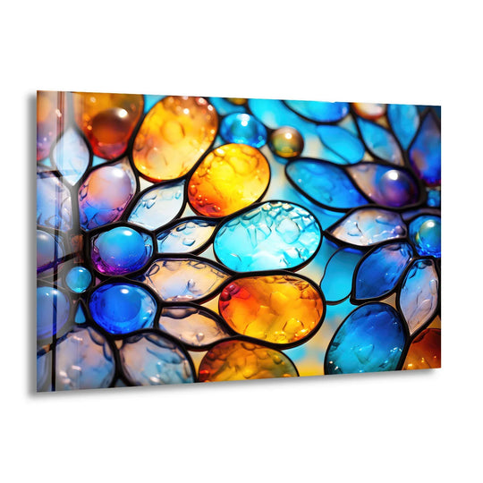Colorful Bubble Glass Wall Art – Vibrant Stained Texture Print Decor - MyPhotoStation