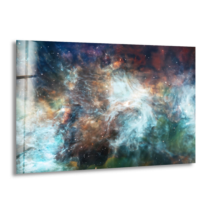 Wandkunst mit kosmischen Nebeln – Ätherischer Glasdruck aus den Tiefen des Weltraums für elegante Innenräume