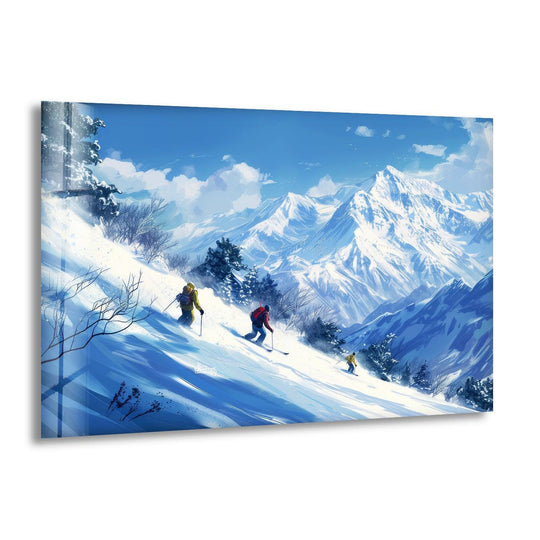 Skating Snowboard Glass Wall Art picture on glass wall art, photos printed on glass