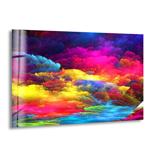 Colorful Clouds Abstract Glass Wall Art - MyPhotoStation