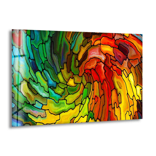 Stained Colored Mosaics Glass Wall Art custom glass photo prints, large glass prints