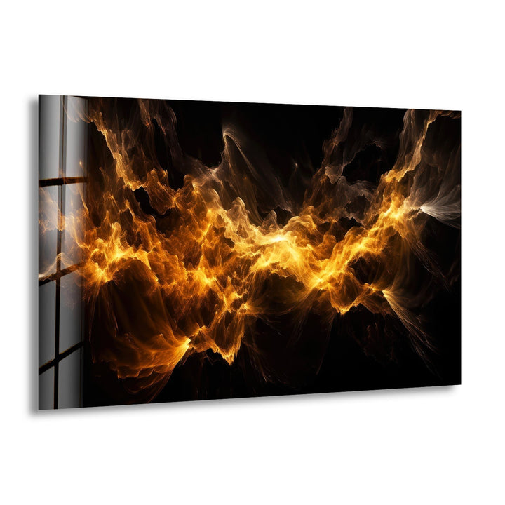 Feuerfunken Abstrakte Glaswandkunst