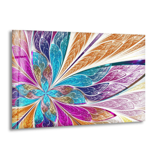 An ethereal and vibrant mood emanates from this stunning art from glass, featuring a pink fractal design.