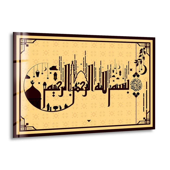Calligraphy Style Design Glass Picture Prints | Modern Wall Art