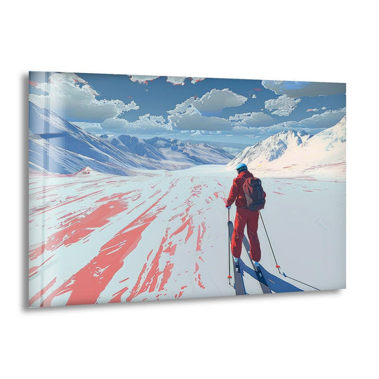 Skier Glass Wall Art - MyPhotoStation