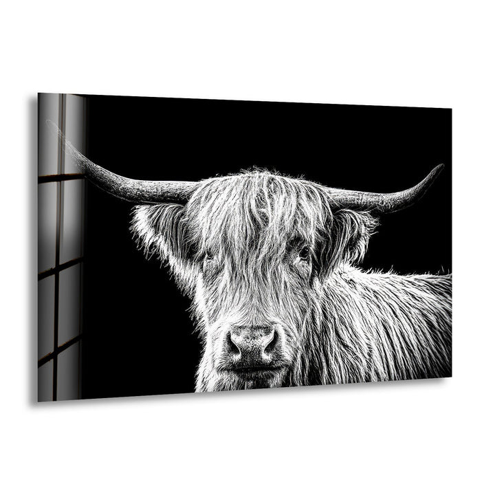 Highland Scottish Cow Glass Wall Art stained glass wall art, stained glass wall decor