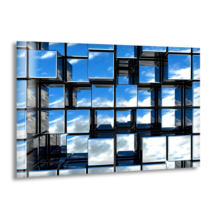 Effekt 3D Würfel Glas Wandkunst