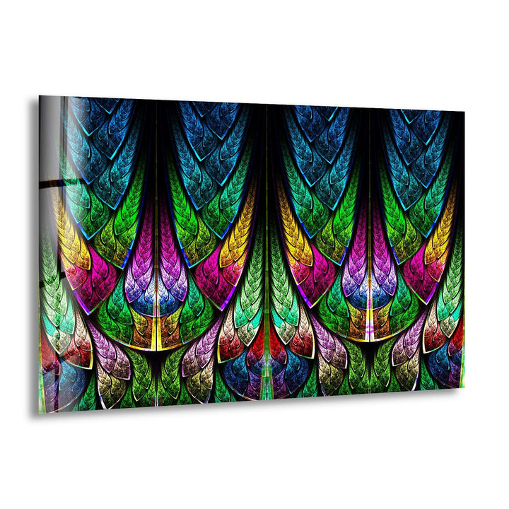 Fraktale Buntglas-Wandkunst