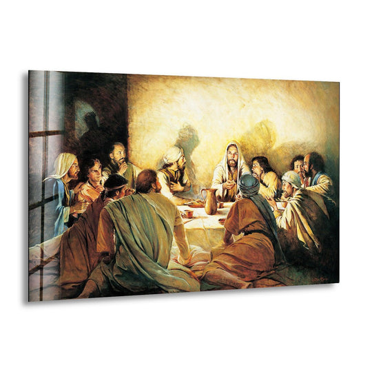 Religion glass wall art Christian Jesus Painting with 8K UV printing for sacred wall decor and spiritual elegance