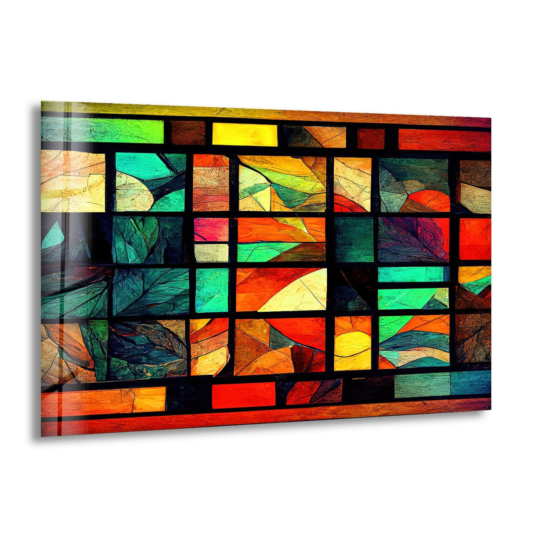 Geometric Stained Artworks Glass Wall Art