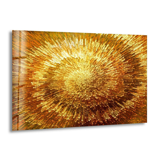 Golden Abstract Art Glass Wall Art - MyPhotoStation