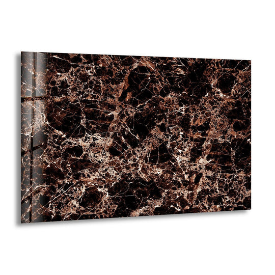 An abstract copper and black marble pattern with organic forms features as the best glass art.