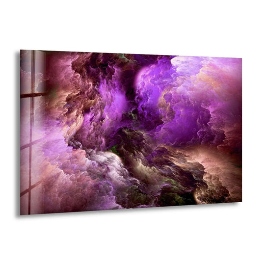 Purple Clouds Abstract Glass Wall Art - MyPhotoStation
