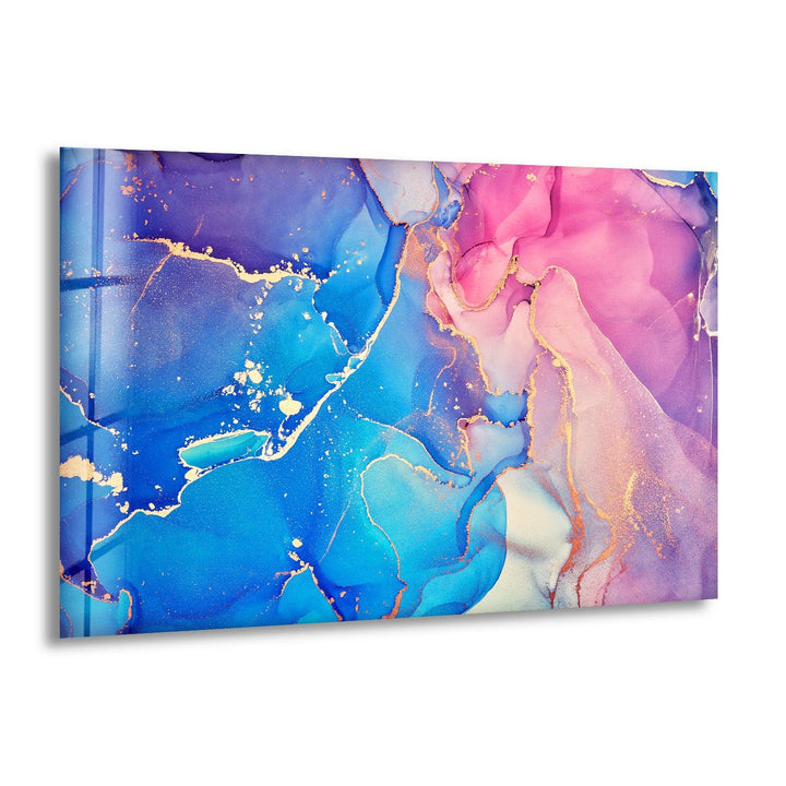Pink Fluid Art Abstrakte Glaswandkunst