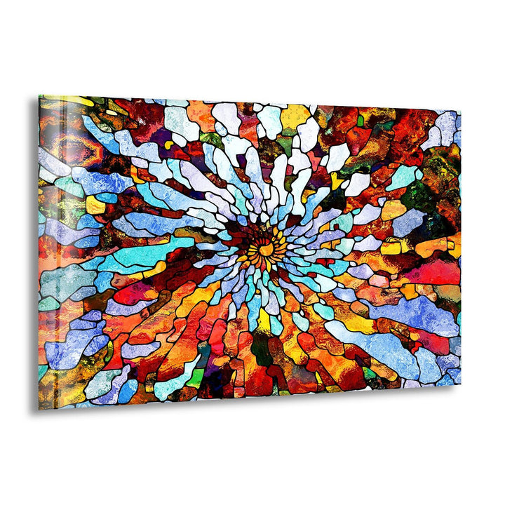 Bunte Wanddekoration aus Buntglas