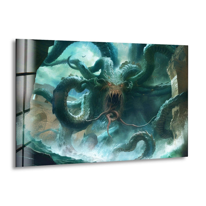 Cthulhu The Kraken Print Photographs on Glass 