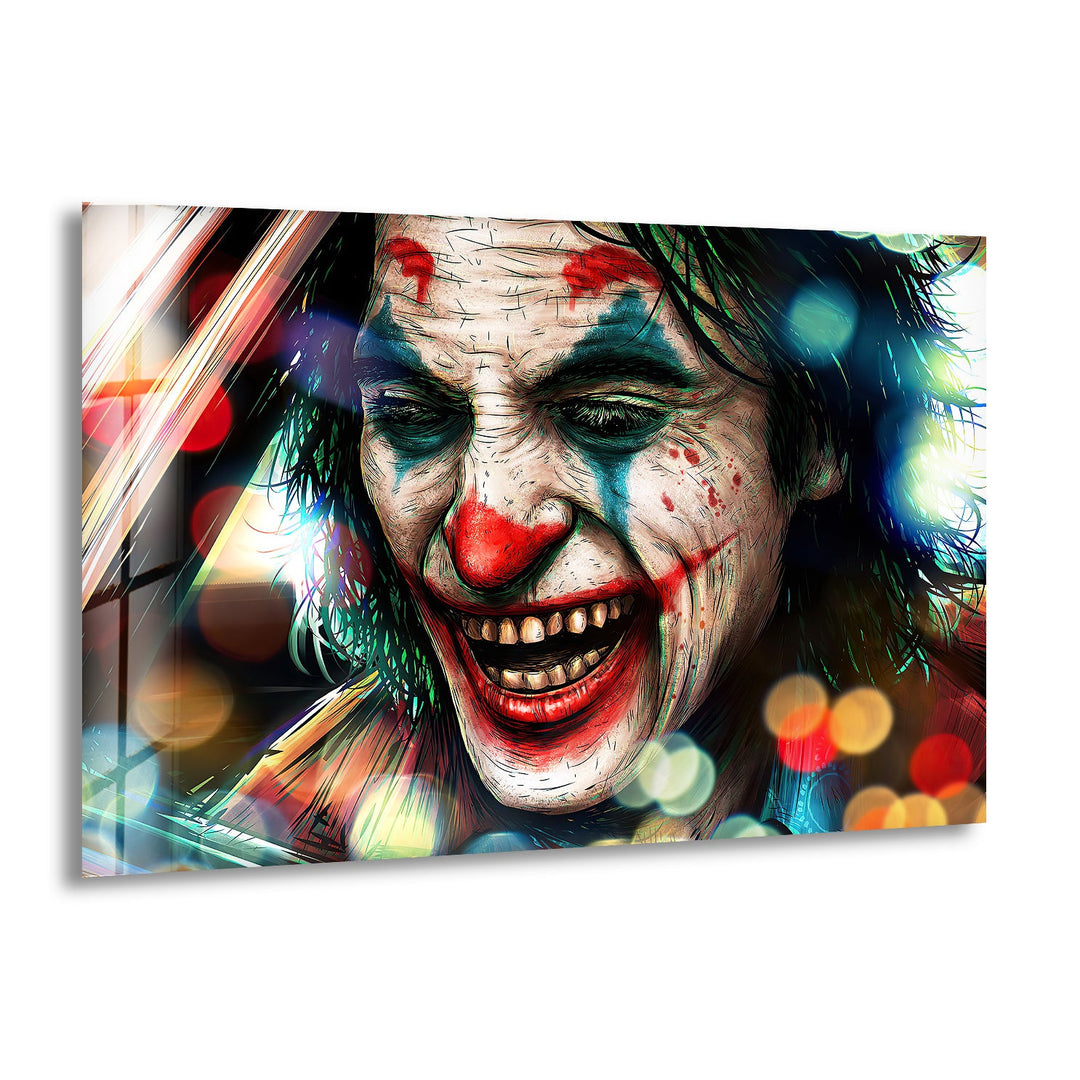Joker Decorative Glass Wall Art custom glass pictures, glass art prints
