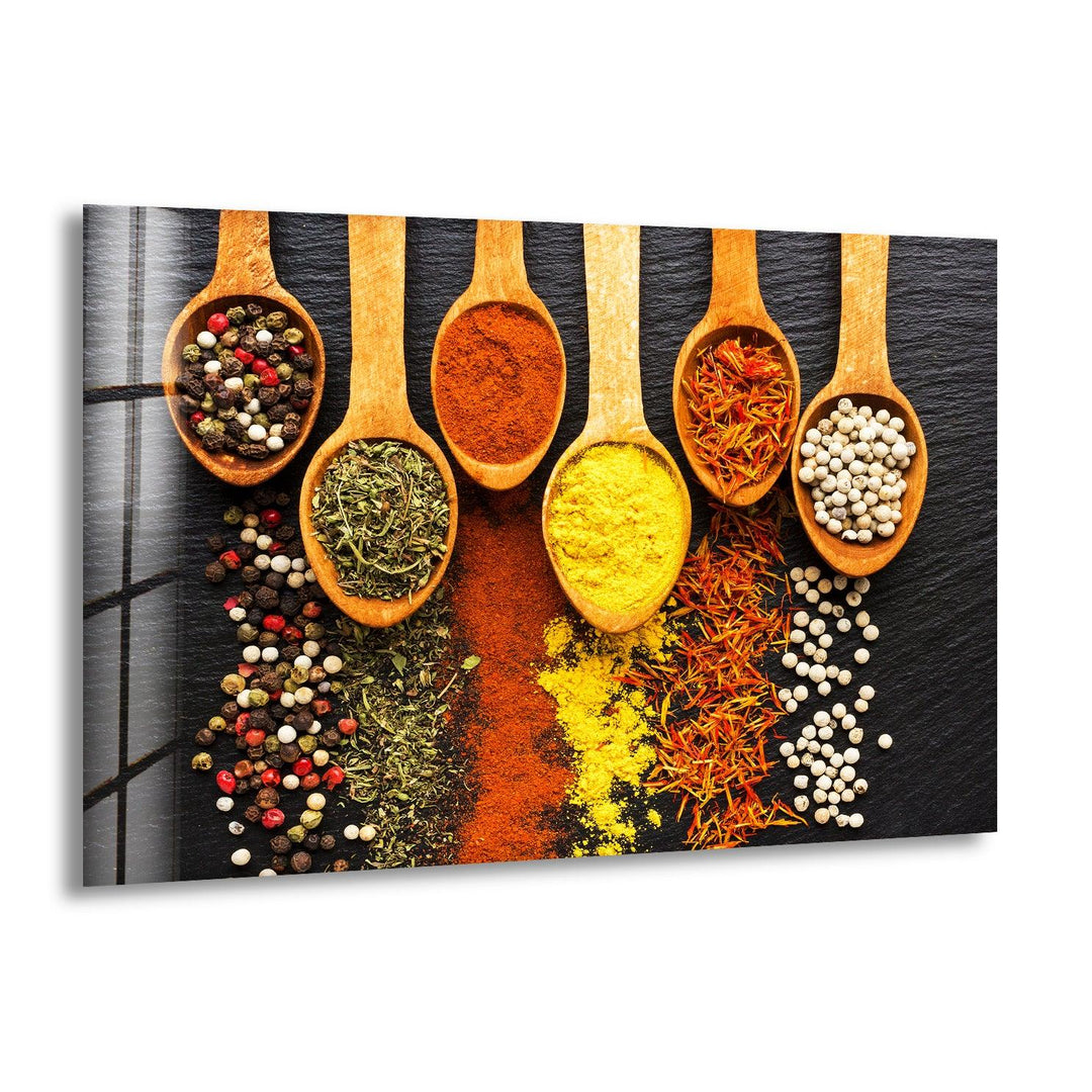 Wooden Spoons Glass Wall Art, print picture on glass, Tempered Glass Wall Art