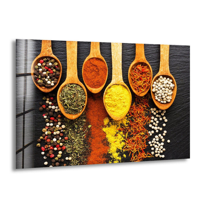 Wooden Spoons Glass Wall Art, print picture on glass, Tempered Glass Wall Art