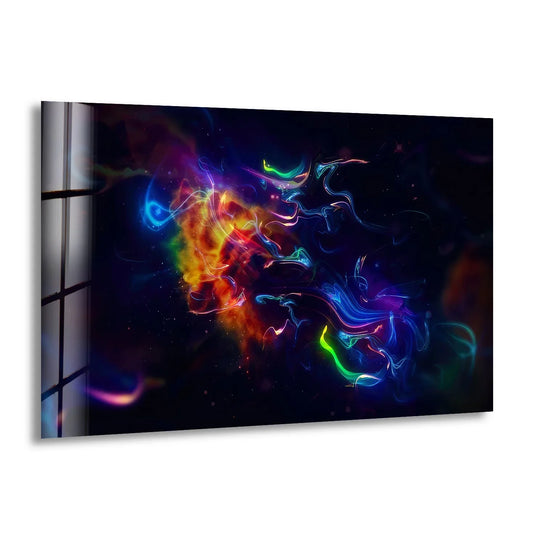 Vibrant cosmic energy discharges shimmer across this premium glass art, showcasing its exquisite material quality.